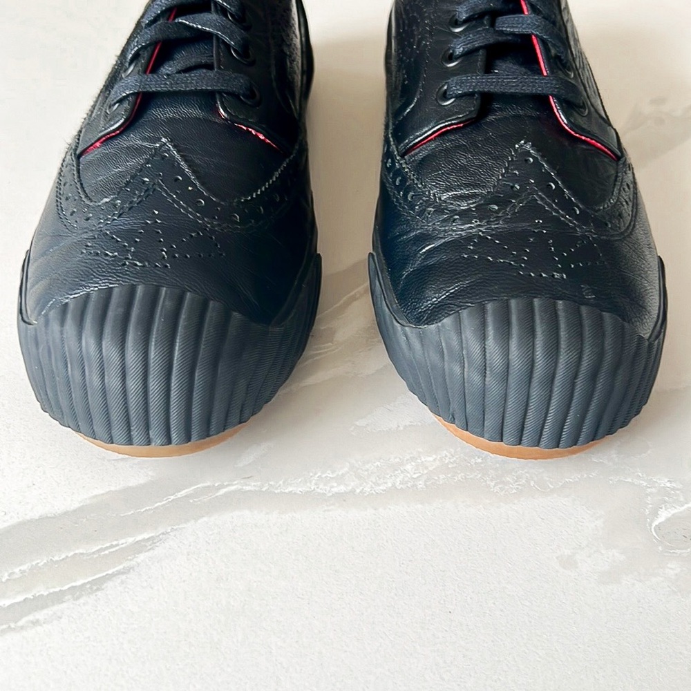 PF Flyers Brogue Men’s Black Leather Wingtip Sneakers Mens Sz 9.5 Womens Sz 11 - Picture 7 of 14